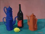 Composizione con bicchieri, bottiglia e limone by Guido Peyron, offered Jul 2017