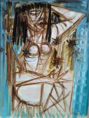 Figura by Giuseppe Migneco, 1961, offered Jul 2017