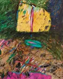 Gianni Dova, Il sole nella foresta 1987, oil on canvas cm