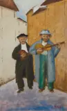 Sonatori nella via 1956 by Ottone Rosai, oil on canvas cm, offered Dec 2019