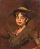Egisto Lancerotto, Ritratto Di Giovinetto, oil on canvas
