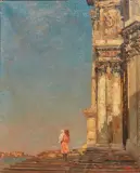 Beppe Ciardi, Venezia, La Salute, oil on canvas