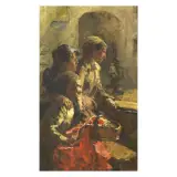 Adolfo Feragutti Visconti, L'Attesa, oil on panel