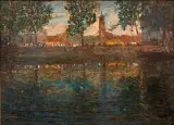 Guido Cinotti, Ripa Ticinese, oil on compensato