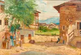 Ulvi Liegi, Veduta Di Levico Di Trento, oil on cardboard