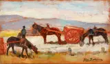Campolecciano, Cavalli E Carretti by Giovanni Bartolena, oil on canvas, offered Nov 2019