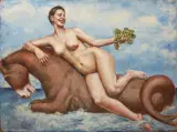 Francesco Camarda, Cavallo Marino, oil on canvas riportato on compensato