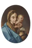 Ignazio Stern, Madonna Col Bambino, oil on metallo
