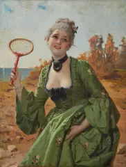 The Badminton Players by Eleuterio Pagliano, offered Nov 2019