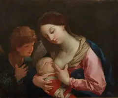 Virgin And Child, With An Angel by Guido Reni, oil on canvas, offered Nov 2019