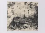 Walter Piacesi, Interno 1985, etching and puntasecca cm