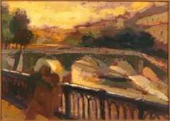 Ugo Attardi, Paesaggio 1947, oil on canvas cm