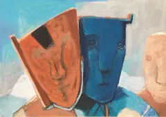 Faces by Stays Eidrigevicius, pastello cm, offered Nov 2019