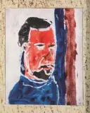 Pietro Rambaudi, Autoritratto, tempera on cardboard cm