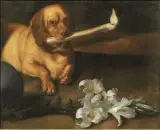Juan de Pareja, Cane Con Candela E Gigli, oil on canvas