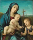 Giacomo Raibolini, Madonna Con Bambino E San Giovannino, oil on panel