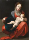 Luigi Amidani, Madonna Col Bambino Dormiente, oil on panel di noce