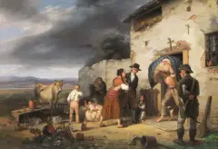 Carlo Canella, Lo Sfratto, oil on canvas