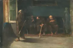 Antonio Piccinni, Interno Con Frati, oil on canvas