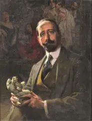 Autoritratto by Luigi de Servi, oil on canvas, offered Oct 2019
