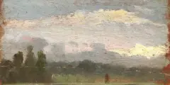 Raffaello Sernesi, Studio Di Cielo, oil on tavoletta