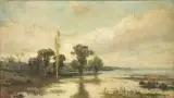 Achille Vertunni, Paesaggio Laziale, oil on canvas