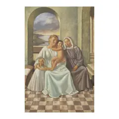 Gruppo Di Famiglia In Un Interno by Carlo Sbisà, oil on cardboard, offered Oct 2019