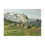 Giulio Boetto, Paesaggio Montano, oil on compensato
