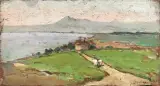 Paesaggio Costiero by Giovanni Bartolena, oil on tavoletta, offered Oct 2019