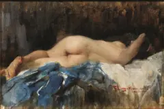 Francesco Longo Mancini, Nudo Femminile Di Schiena, oil on canvas