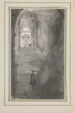 Victor-Jean Nicolle, Scalinata In Vaticano, penna e inchiostro