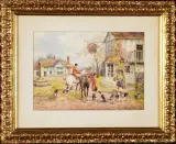 Horace Hammond, La Sosta Dei Cacciatori Alla Locanda, watercolour on paper