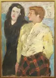 Carlo Semplici, Anna E Evelina, oil on cardboard