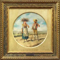 Giuseppe Albanesi, Una Proposta, oil on pergamena