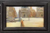 Domenico Quattrociocchi, Piazza Del Popolo, Roma, oil on tavoletta