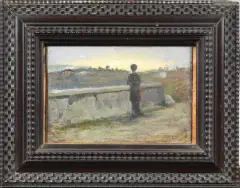 Cesare Tropea, Visione Ultima, oil on card applicato on cardboard