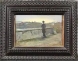 Cesare Tropea, Visione Ultima, oil on card applicato on cardboard
