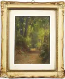 Flavio Bertelli, Nel Bosco, oil on cardboard