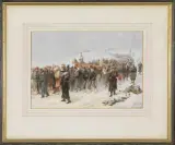 Paul de Katow, La Ritirata, watercolour on paper