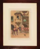 Léon Girardet, Corteggiamento Alla Finestra, lithograph acquarellata