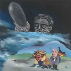 Jörg Immendorff, Ohne Titel, 1976, Öl auf Leinwand
