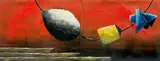 Andreas Schulze, Ohne Titel, 1982, Diptychon: Dispersionsfarbe auf Leinwand