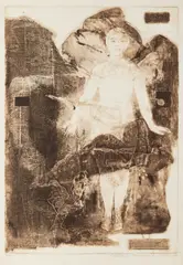 Vladimír Boudník, Woman, Fresco, 1960, structural print, paper