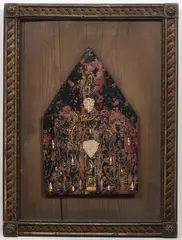 Pavla Mautnerová, Sacred Space, 1986, oil, collage, wooden board