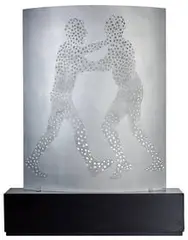 Molecule Men by Jonathan Borofsky, 1983, Aluminum edition sculpture shot-peened and sandblasted, sold Oct 2015