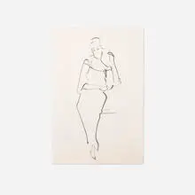 Figure Study by Mercedes Matter, ink on paper, sold Nov 2022
