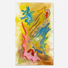 Abstract Forms by Joseph Meierhans, oil on canvas, sold Nov 2022