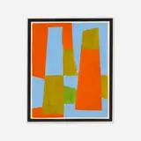Josef Zenk, Orange and Blue Abstraction, gouache on paper