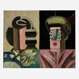 Nick de Angelis, Man and Woman, oil on canvas