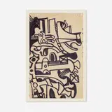 Nell Blaine, Abstraction, c. 1945, India ink and crayon on paper